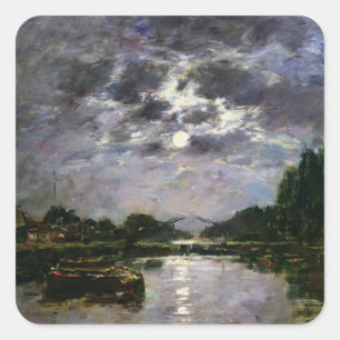 The Effect of the Moon, 1891 (oil on canvas) Square Sticker