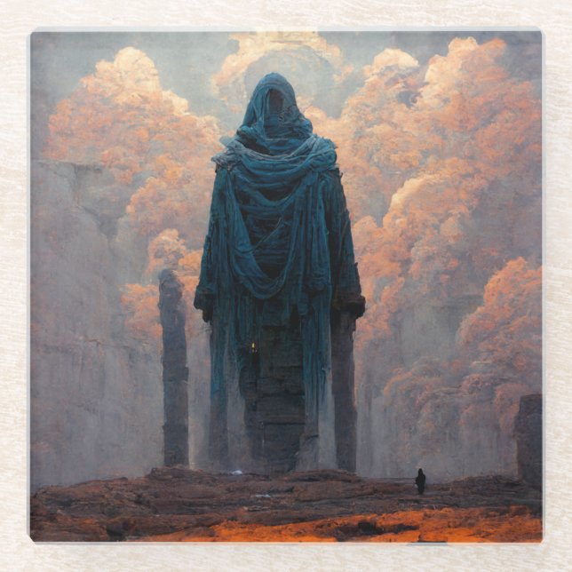 The Effigy Fantasy Sci-Fi Art Glass Coaster (Front)