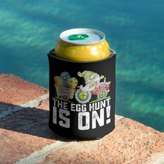 The Egg Hunt Is On Gnome Funny Easter Can Cooler (In Situ Pool)