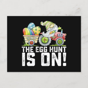 The Egg Hunt Is On Gnome Funny Easter Postcard