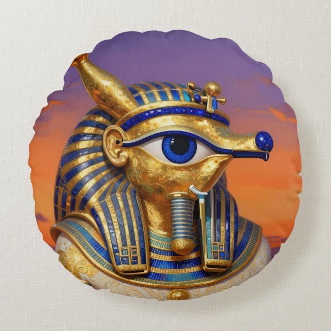 The Egyptian Eye Round Cushion (Front)