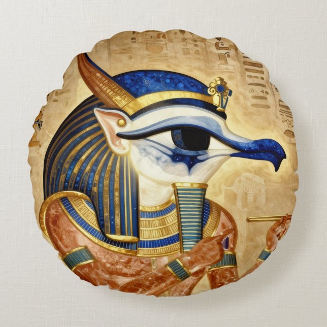 The Egyptian Eye Round Cushion (Front)