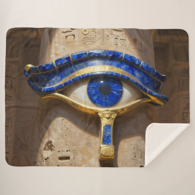 The Egyptian Eye Sherpa Blanket (Front (Horizontal))