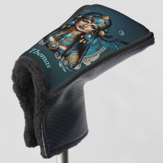 The Egyptian goddess Isis in blue colours.  Golf Head Cover