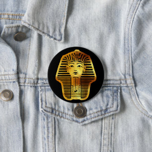 The Egyptian Golden Tutankhamun Mask 7.5 Cm Round Badge