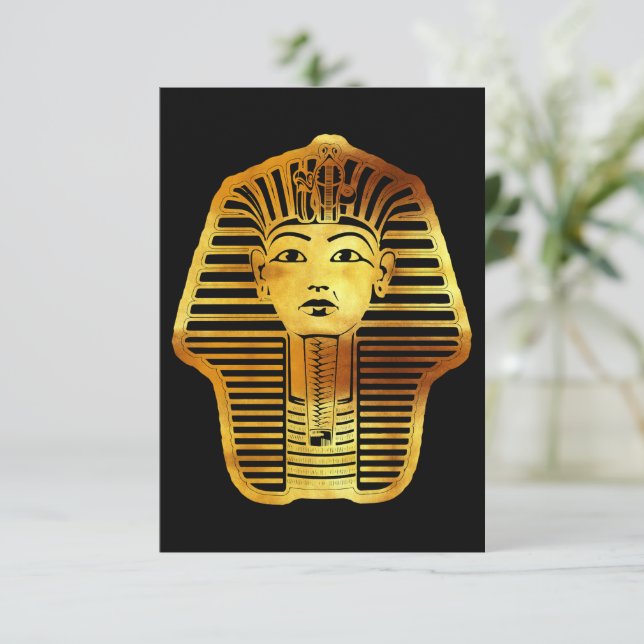 The Egyptian Golden Tutankhamun Mask Thank You Card (Standing Front)
