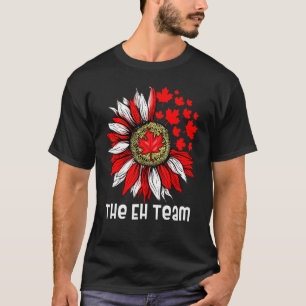 The Eh Team Canadian Day Sunflower Maple Leaf T-Shirt