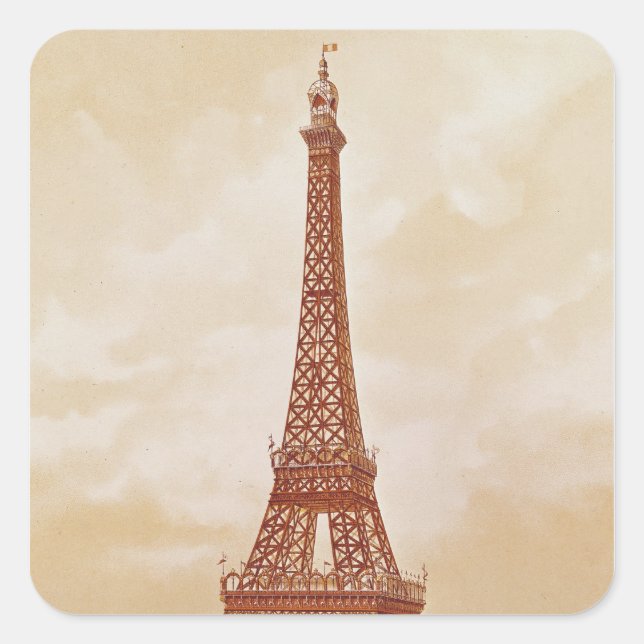 The Eiffel Tower, 1889 Square Sticker (Front)