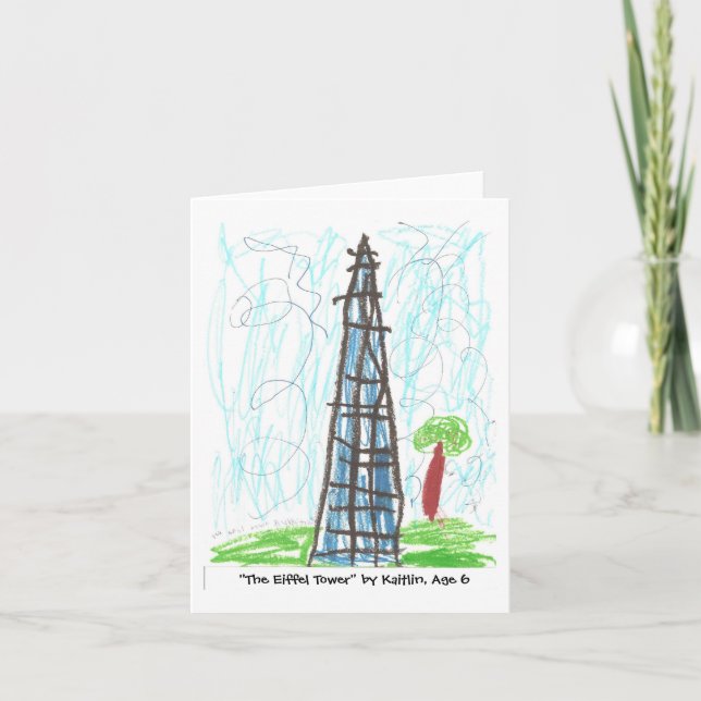 "The Eiffel Tower" by Kaitlin, Age 6 Card (Front)