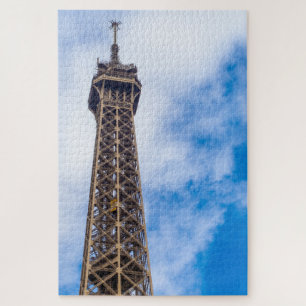 The Eiffel Tower in the clouds in Paris, France Jigsaw Puzzle