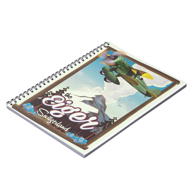 The Eiger Mountain,Switzerland travel poster Notebook (Left Side)