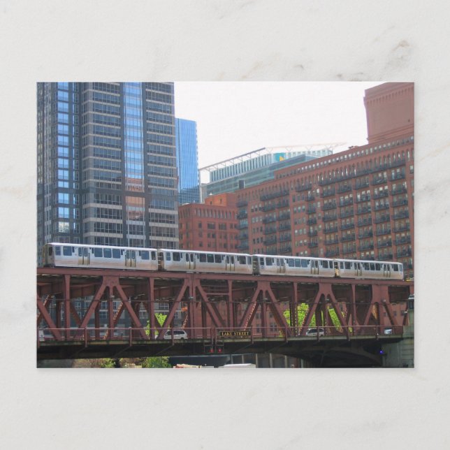 The El over Lake Street Postcard (Front)
