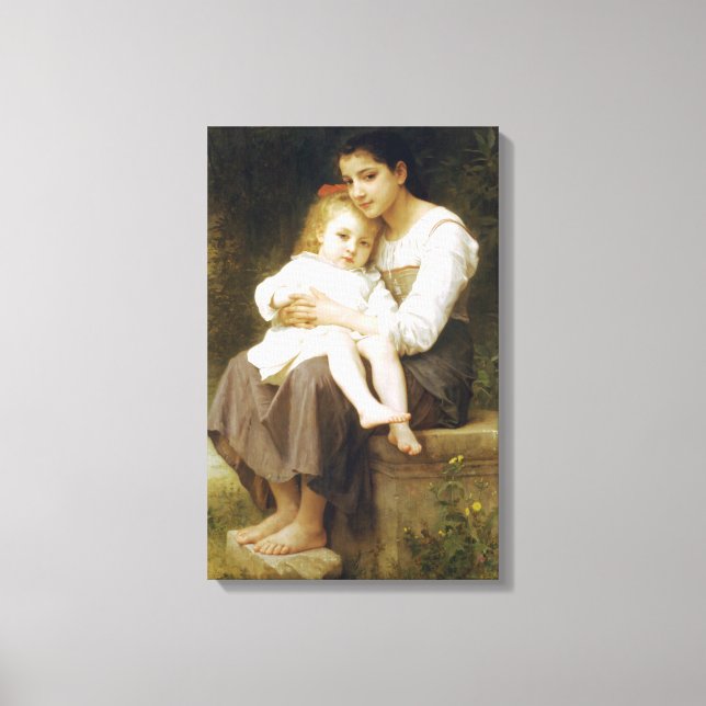 The Elder Sister (by William Bouguereau) Canvas Print (Front)