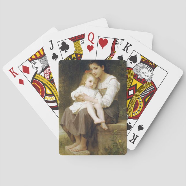 The Elder Sister (by William Bouguereau) Playing Cards (Back)
