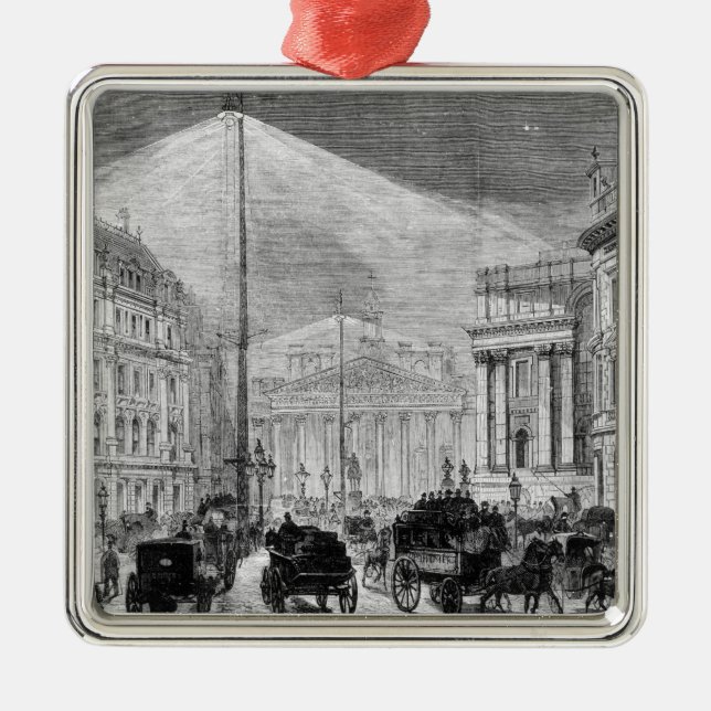 The Electric Light at the Mansion House Metal Tree Decoration (Front)