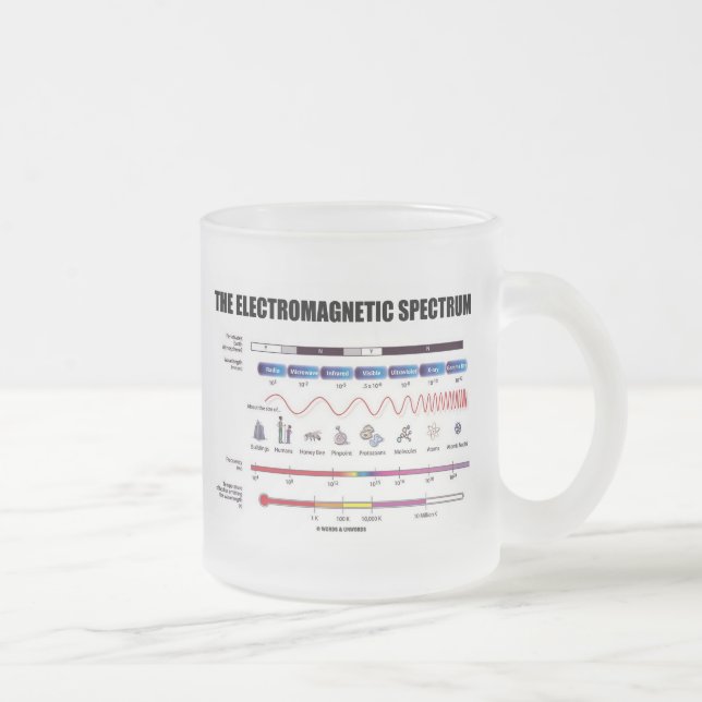 The Electromagnetic Spectrum (Physics) Frosted Glass Coffee Mug (Right)