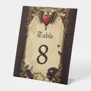 The elegance and mysticism of the Gothic heart. Pedestal Sign