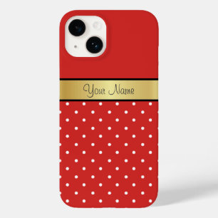 The Elegance and Style: Tomato Red and White Dots Case-Mate iPhone 14 Case