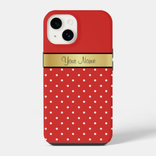The Elegance and Style: Tomato Red and White Dots iPhone 14 Case