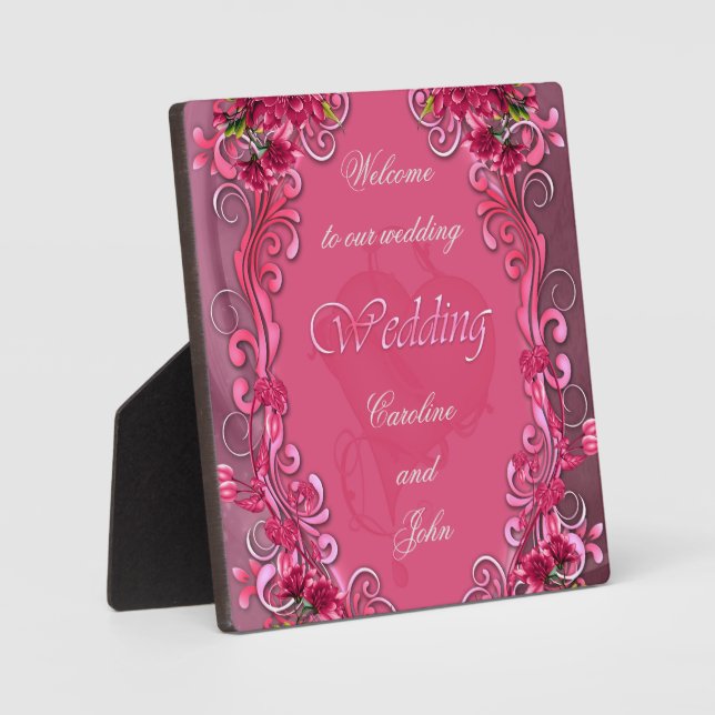 The elegance of pink flowers plaque (Front)
