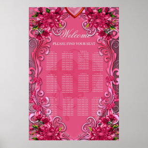The elegance of pink flowers poster