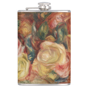 The Elegance of Roses by Pierre-Auguste Renoir Hip Flask
