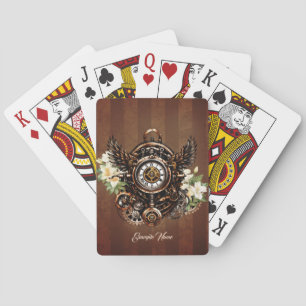 The elegance of Steampunk Floral Magic Playing Cards