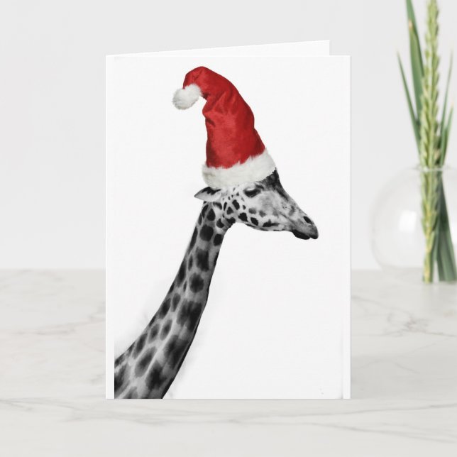 The Elegance of the Christmas Giraffe Holiday Card (Front)