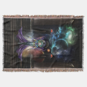 The Elegance Of Trilia Fractal Portrait Throw Blanket