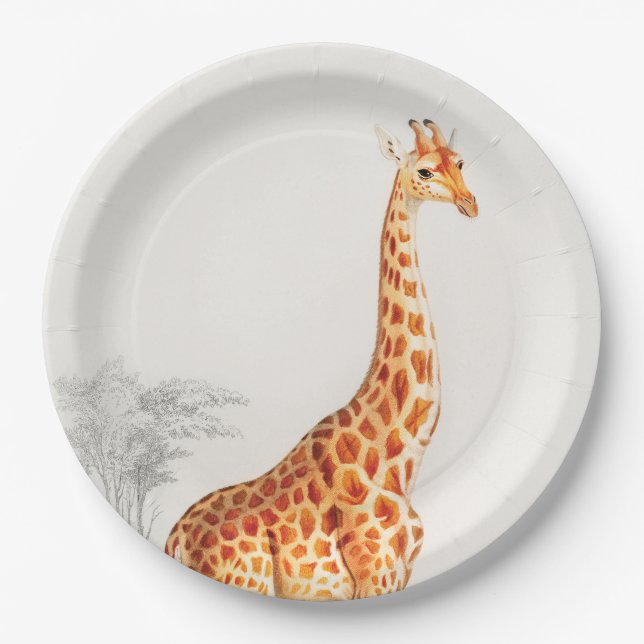 The Elegant Giraffe Paper Plate (Front)
