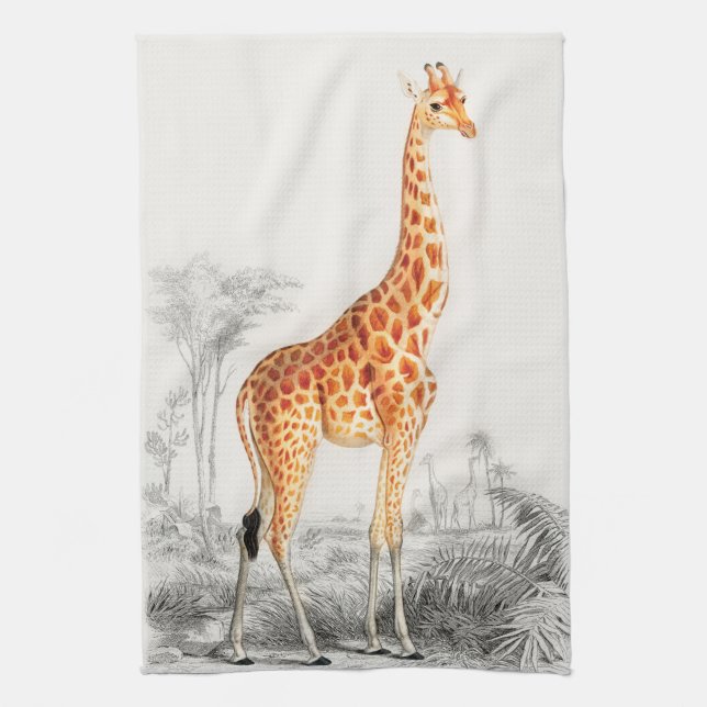 The Elegant Giraffe Tea Towel (Vertical)