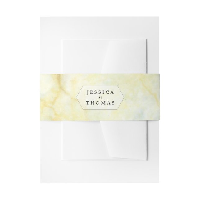 The Elegant Marble Effect Wedding Collection Invitation Belly Band (Front Example)
