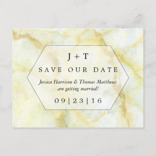 The Elegant Marble Effect Wedding Save The Date Announcement Postcard