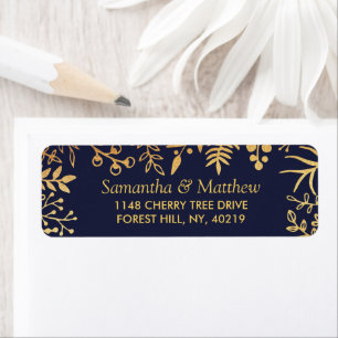 The Elegant Navy & Gold Floral Wedding Collection