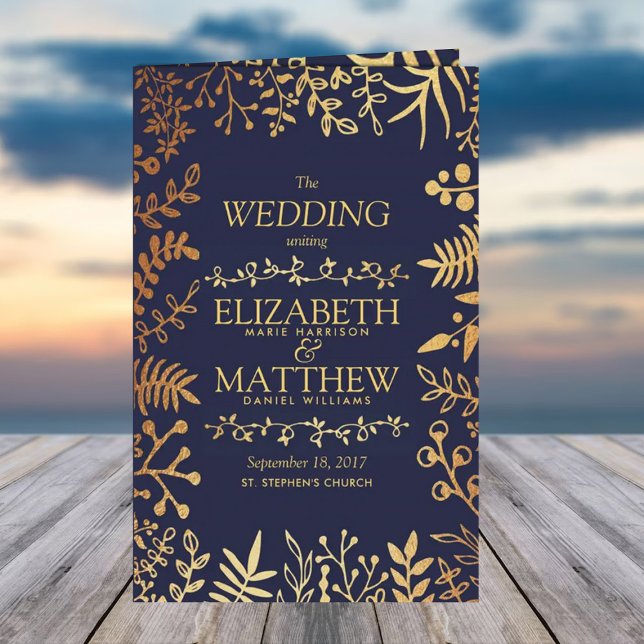 The Elegant Navy & Gold Floral Wedding Collection (Creator Uploaded)