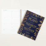 The Elegant Navy & Gold Floral Wedding Collection Planner<br><div class="desc">Get ready for your big day in style with this elegant and very trendy wedding planner. The design is easy to personalise with your own names and wedding date and you can keep all your design ideas, important wedding information and much more safely together in this personalised planner. Matching wedding...</div>