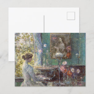 The Elegant Pianist,Improvisation by Childe Hassam Postcard