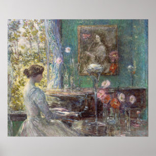The Elegant Pianist,Improvisation by Childe Hassam Poster
