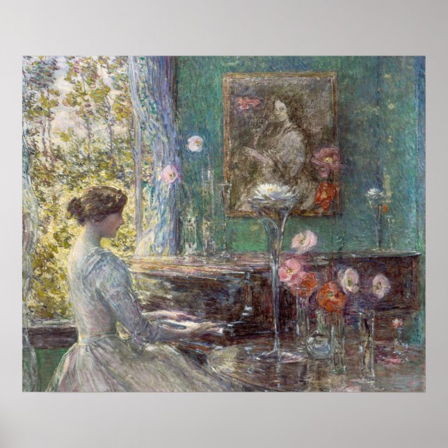 The Elegant Pianist,Improvisation by Childe Hassam Poster (Front)