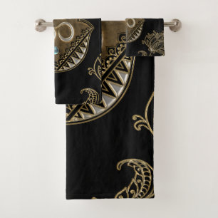  The elegant sign Ohm.  Bath Towel Set