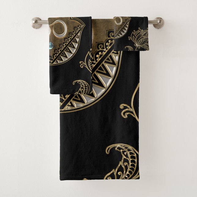  The elegant sign Ohm.  Bath Towel Set (Insitu)