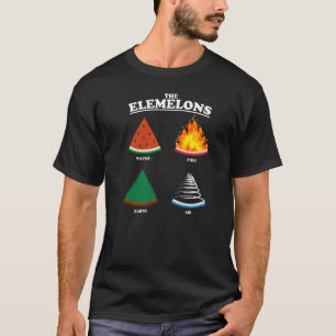 The Elemelons Watermelon Air Earth Fire Punny Foo T-Shirt