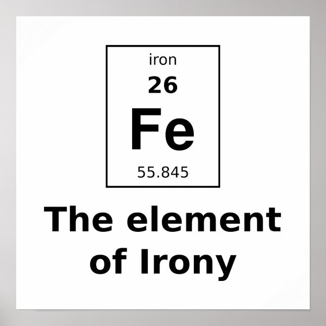 The element of irony poster (Front)