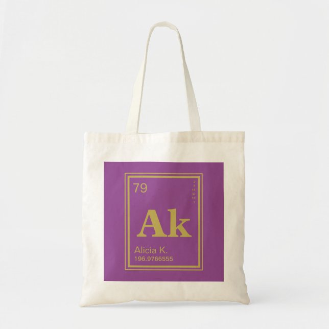The Element of You! Custom Name Fuscia Periodic Tote Bag (Front)
