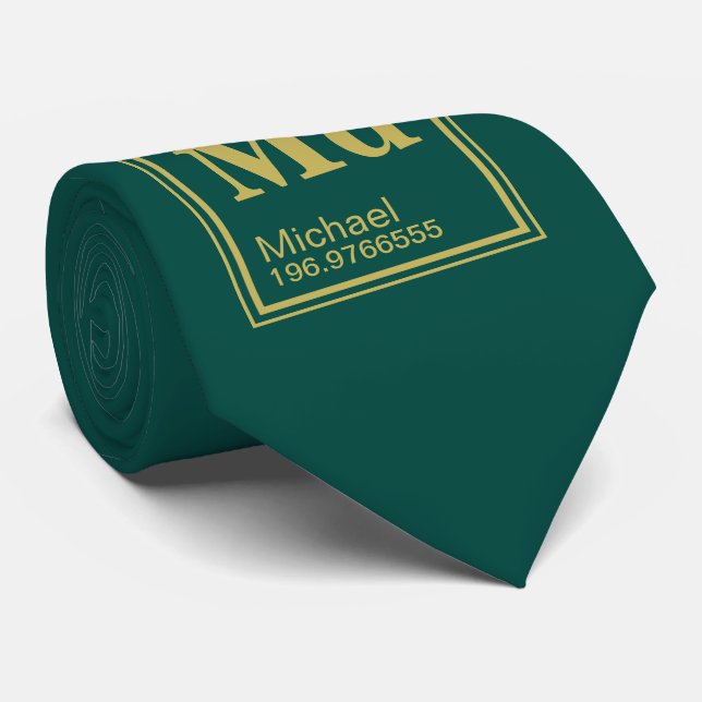 The Element of You! Custom Name Periodic Pine Tie (Rolled)