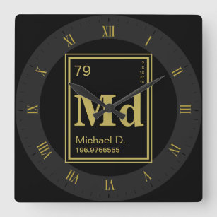 The Element of You! Custom Name Periodic Table Square Wall Clock