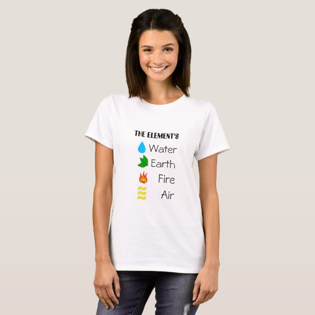 The Elements fire,water,earth,air, tshirt (Front Full)
