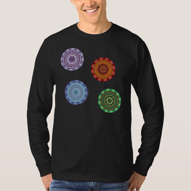 The Elements Mandalas Men's Dark Shirt (Front)