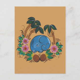 The elephant and pineapples postcard