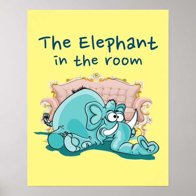 The Elephant In The Room Cartoon Poster (Front)